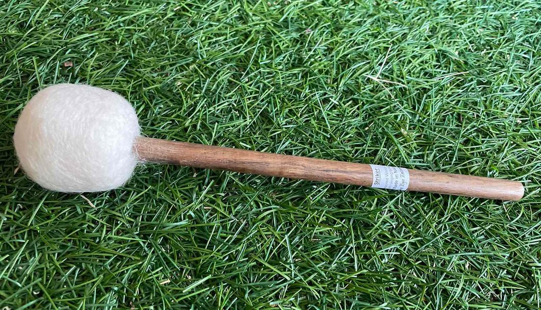 Gong mallet-Handcrafted White Wool-20 cm