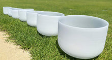 Load image into Gallery viewer, Set of 7 White Quartz Crystal Singing Bowls-PREORDER NOW
